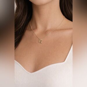 Covet Single Initial 14kt + Diamond Necklace